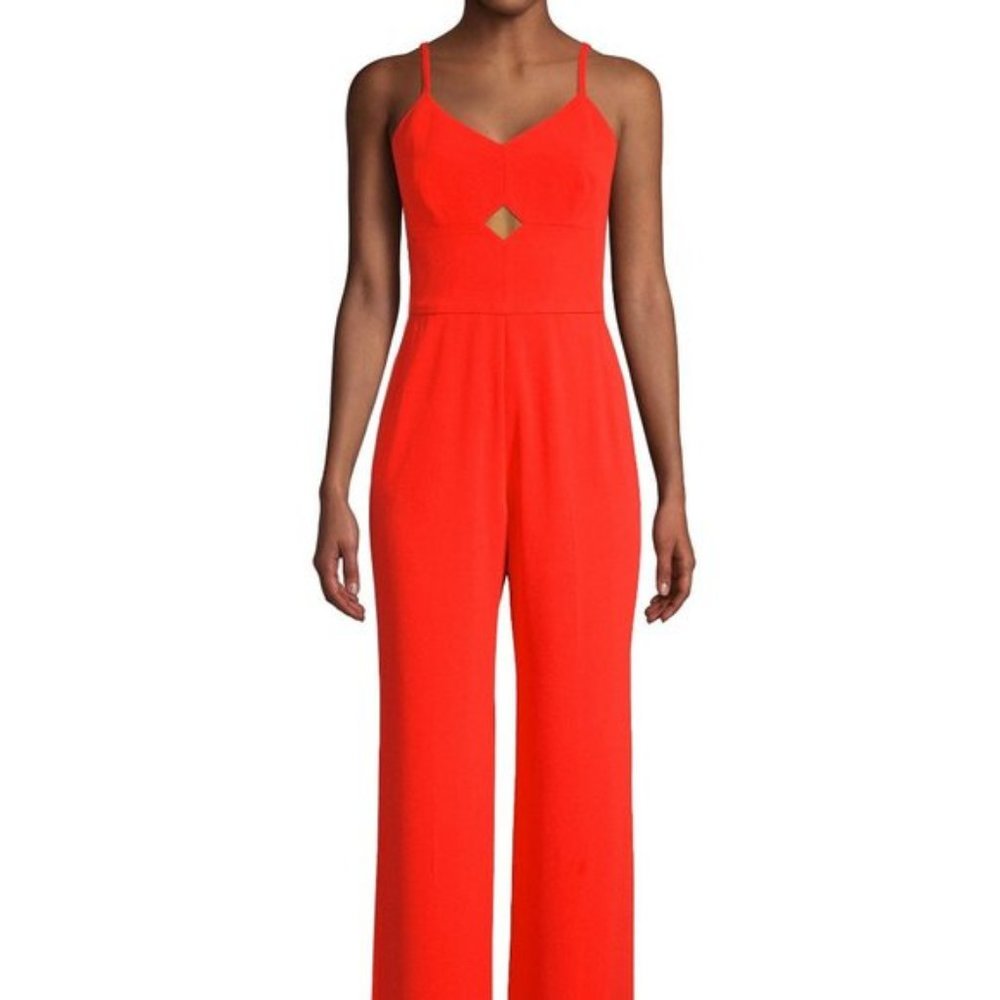 Trina Turk Sunbeam Keyhole Elegant Jumpsuit 2 Clemson Orange
